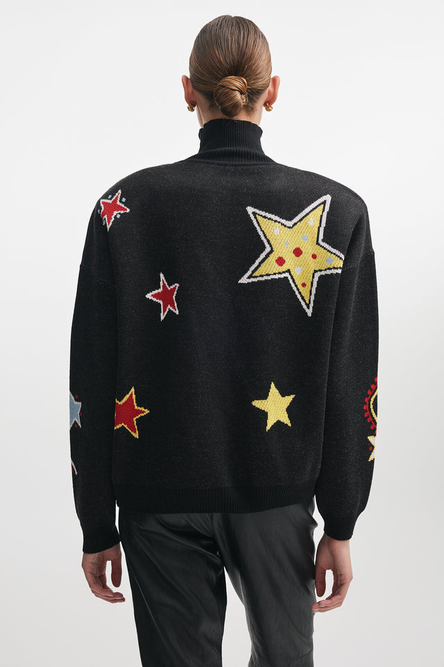 ASTROWILD KNITTED BLOUSE BLACK