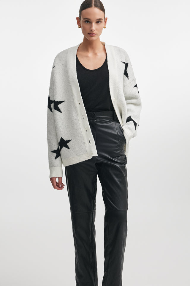 ASTROWILD KNITTED CARDIGAN WHITE/BLACK