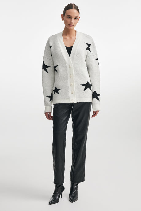 ASTROWILD KNITTED CARDIGAN WHITE/BLACK