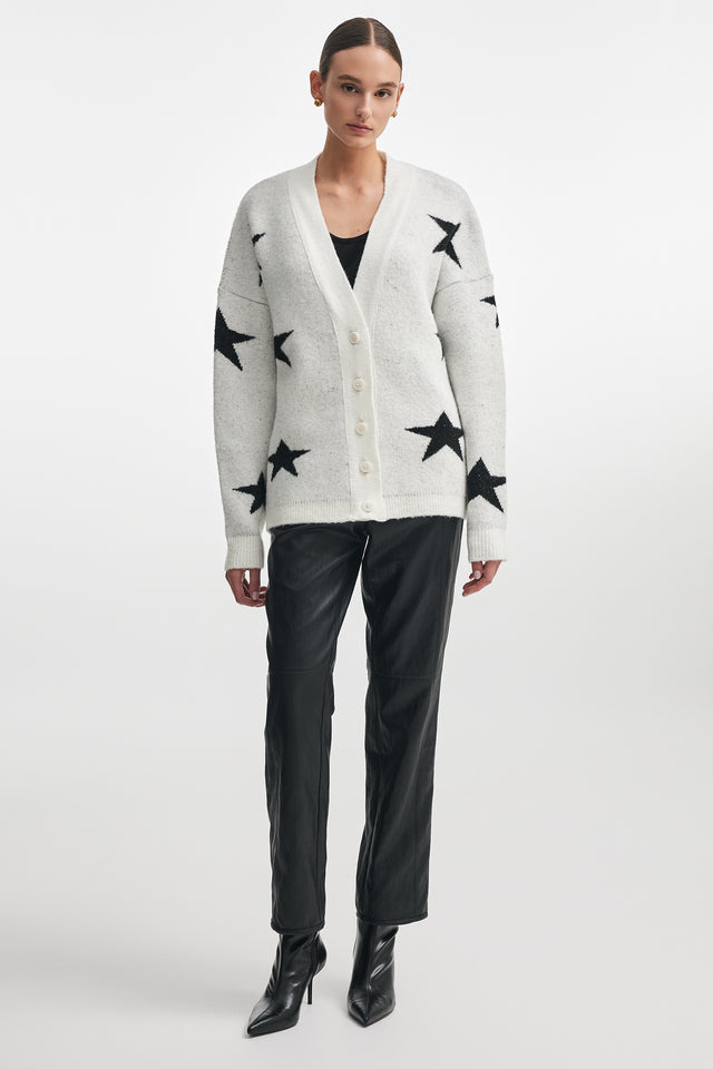 ASTROWILD KNITTED CARDIGAN WHITE/BLACK