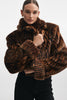 THROWBACK FUR CROPPED JACKET BROWN/BLACK