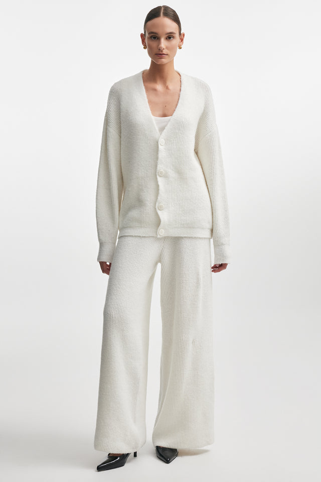 DONNA KNITTED CARDIGAN WHITE