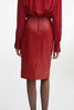 LONDON LEATHER SKIRT RED