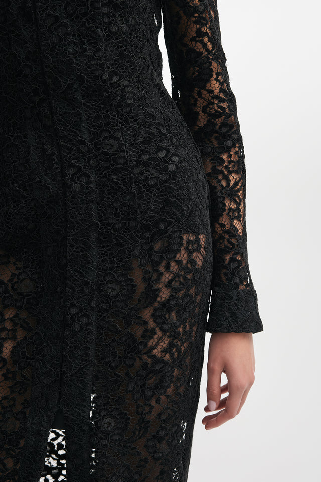 LACER MAXI DRESS BLACK