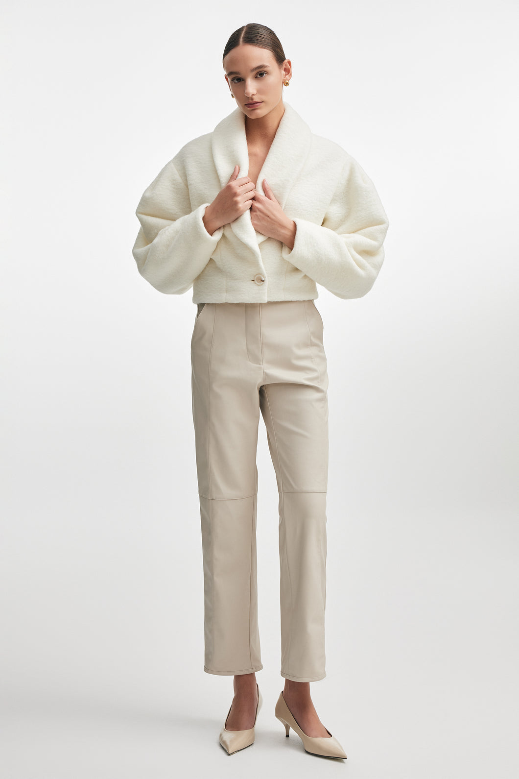 CHER CROPED JACKET ECRU