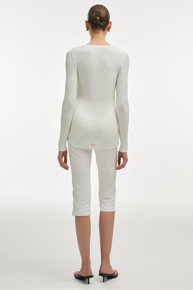 FEMME KNITTED CARDIGAN WHITE