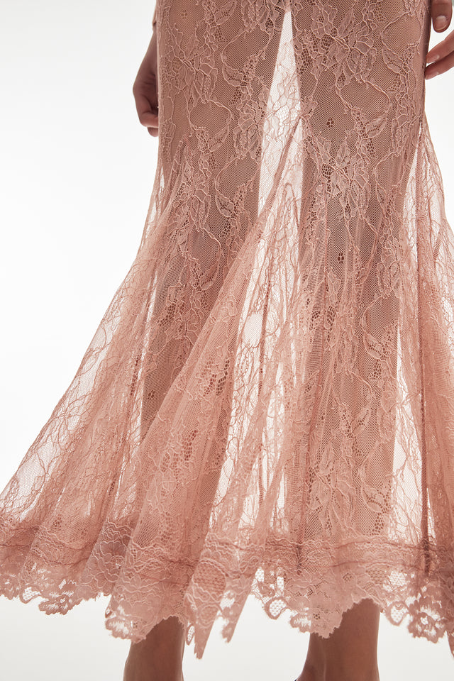 VEIL MAXI SKIRT PINK