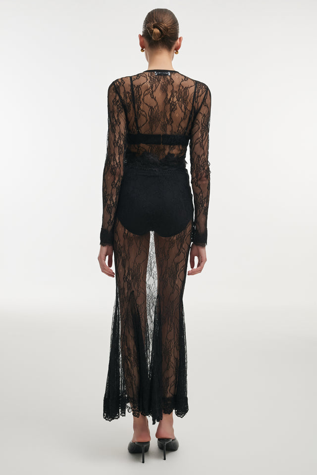 VEIL CARDIGAN TOP BLACK