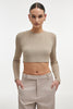 FEMME KNITTED CROP TOP GREY