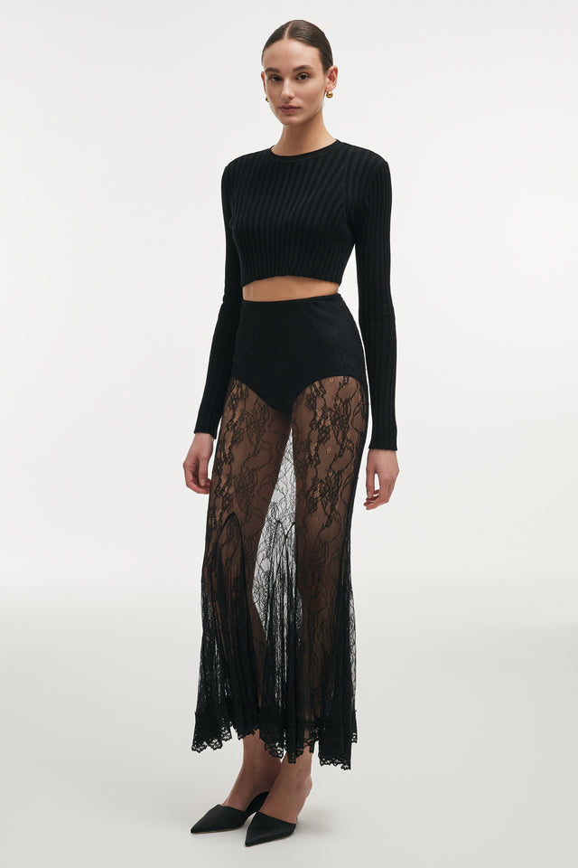 VEIL MAXI SKIRT BLACK