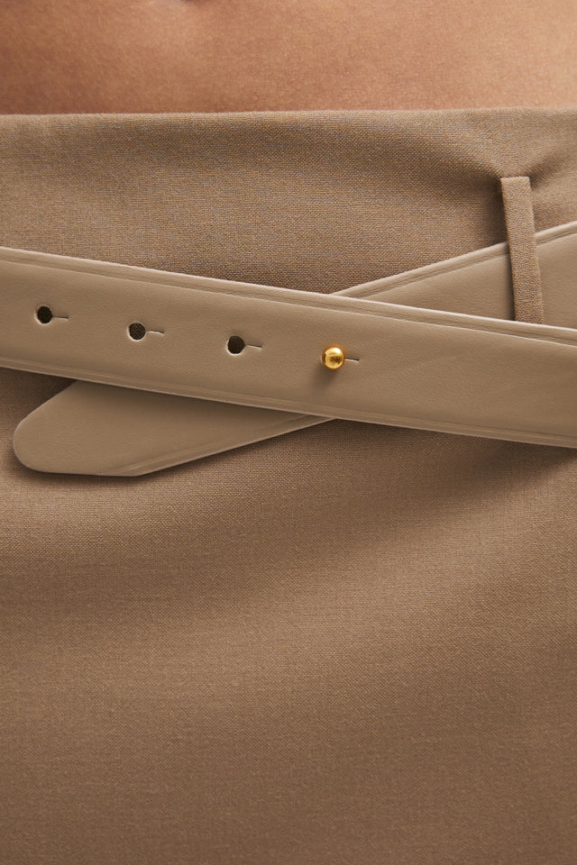 THEA LEATHER BELT GREIGE