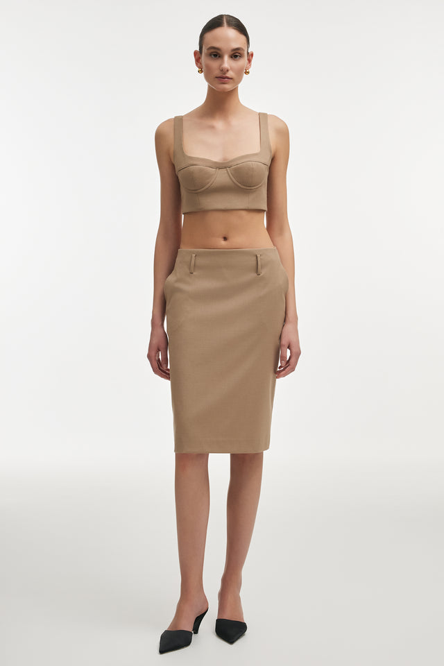 ERA MIDI SKIRT BEIGE