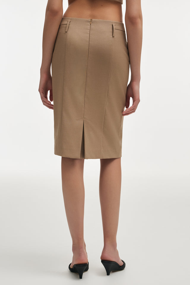 ERA MIDI SKIRT BEIGE