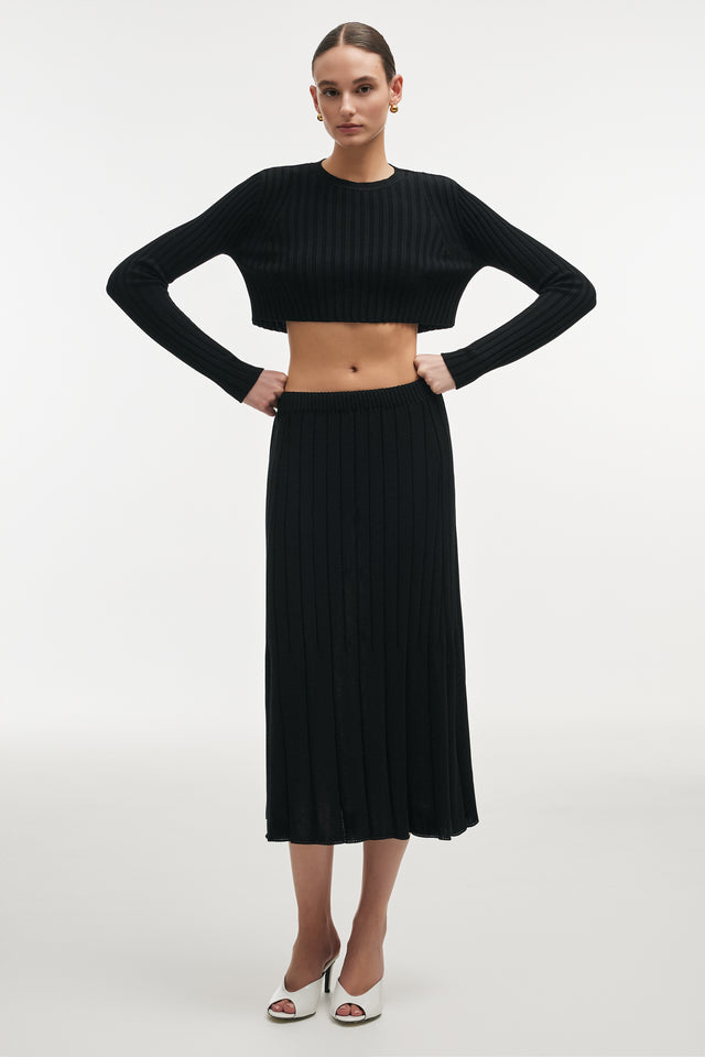 FEMME KNITTED SKIRT BLACK