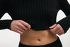 FEMME KNITTED CROP TOP BLACK