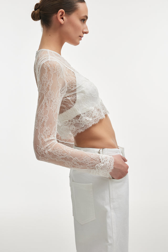 VEIL CARDIGAN TOP WHITE