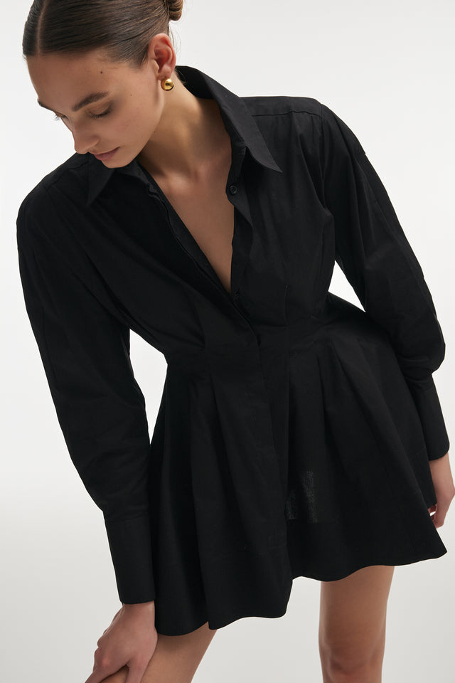 ROSE SHIRT DRESS BLACK