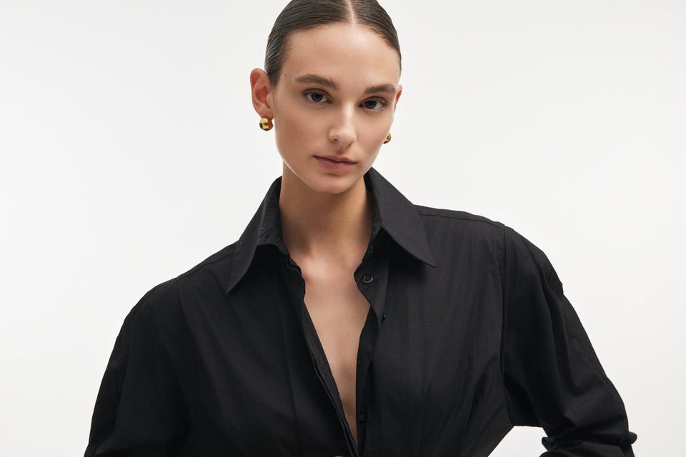 ROSE SHIRT DRESS BLACK