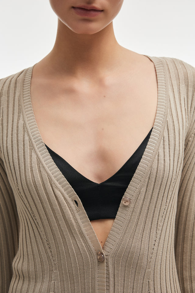 FEMME KNITTED CARDIGAN GREY