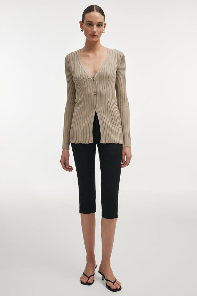 FEMME KNITTED CARDIGAN GREY