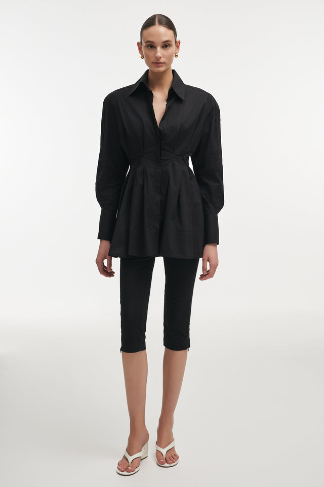 ROSE SHIRT DRESS BLACK