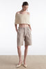 FINE LINE KNITTED TOP BEIGE