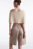 FINE LINE KNITTED TOP BEIGE