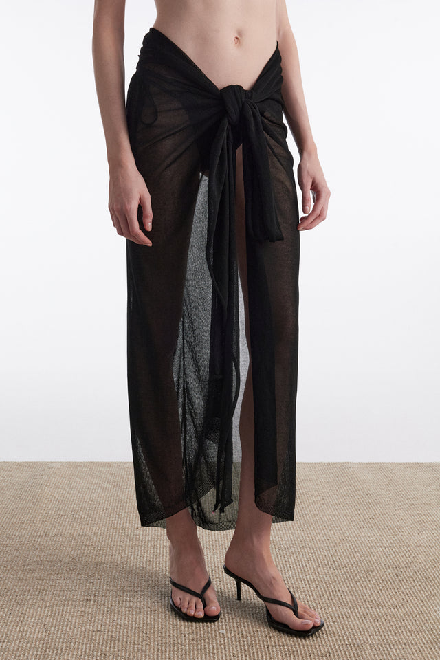 No.26 KNITTED SARONG BLACK