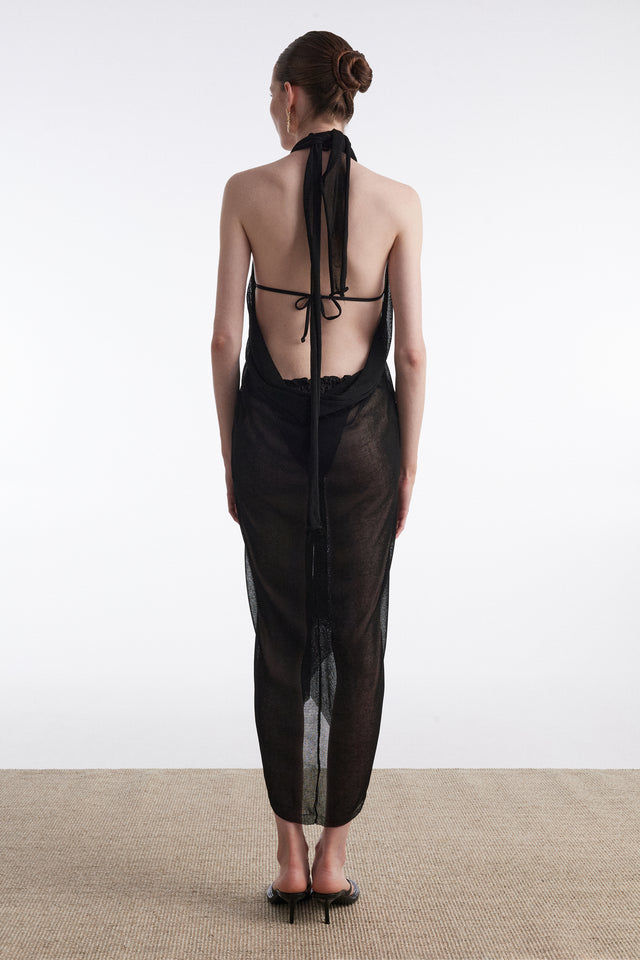No.26 KNITTED SARONG BLACK