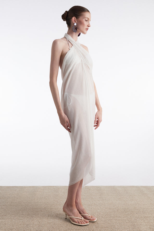 No.26 KNITTED SARONG WHITE