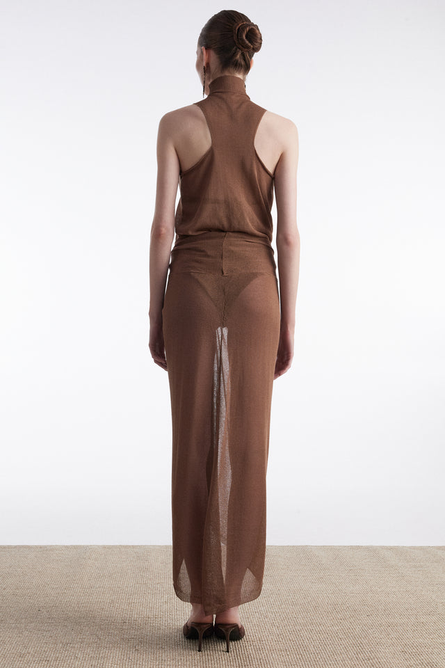No.26 KNITTED TOP BROWN