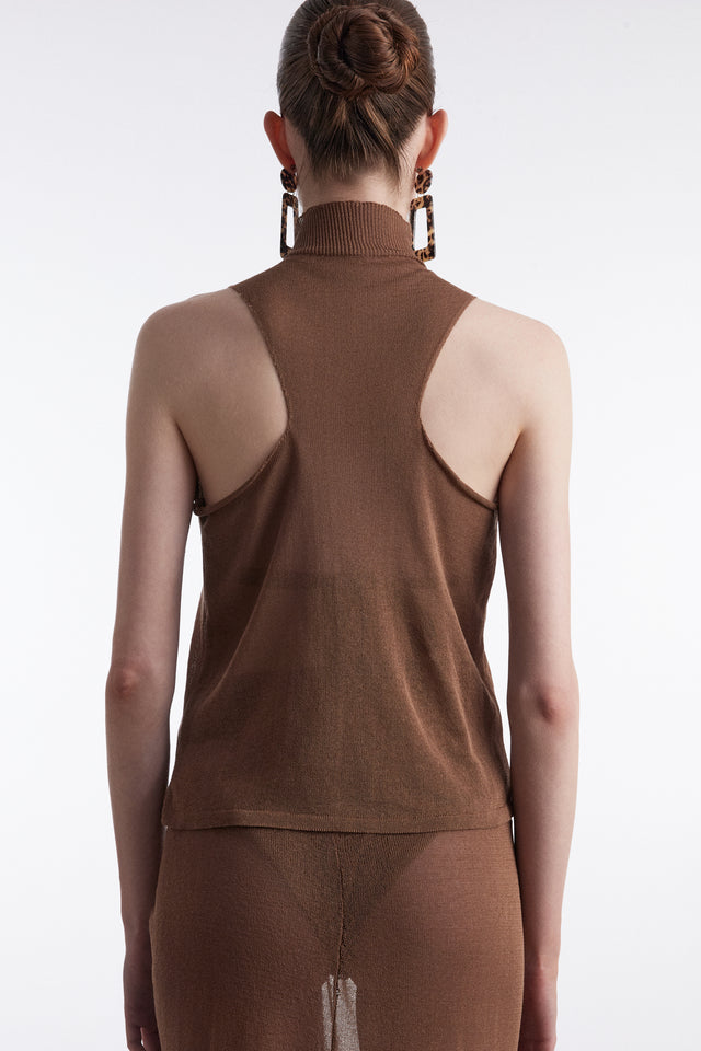 No.26 KNITTED TOP BROWN