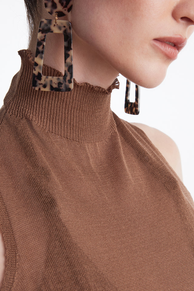 No.26 KNITTED TOP BROWN