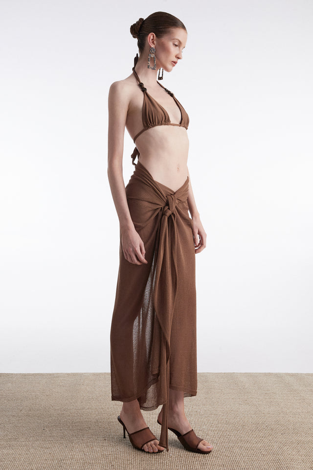 No.26 KNITTED SARONG BROWN