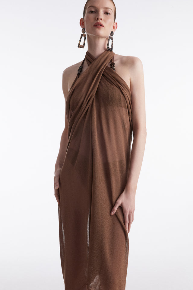 No.26 KNITTED SARONG BROWN