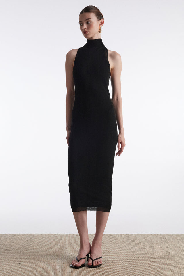 No.26 KNITTED MIDI DRESS BLACK