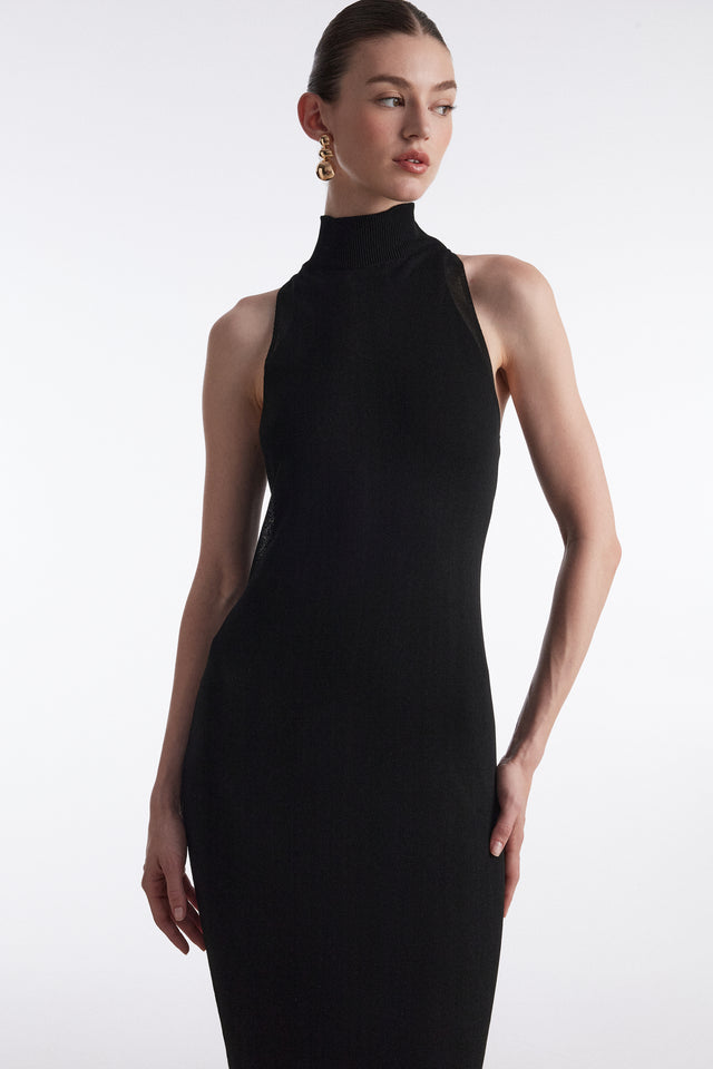 No.26 KNITTED MIDI DRESS BLACK
