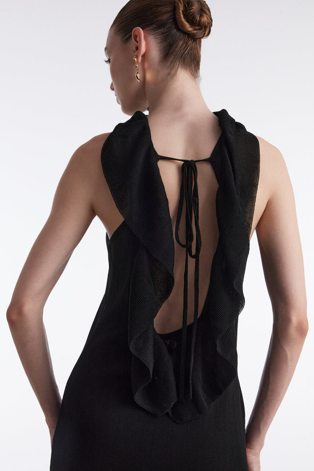 No.26 KNITTED MIDI DRESS BLACK