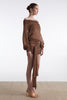No26 KNITTED MINI DRESS BROWN
