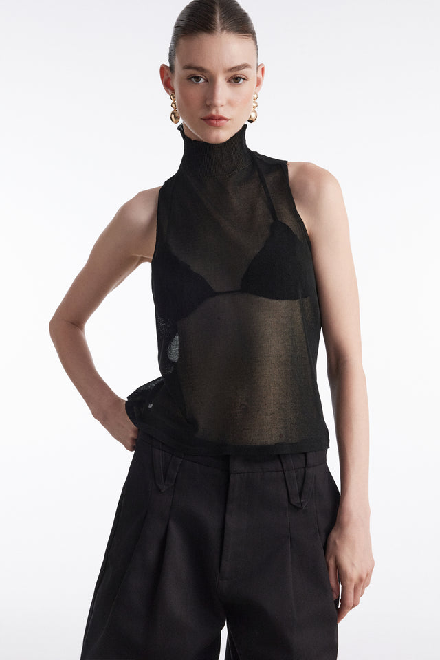 No.26 KNITTED TOP BLACK