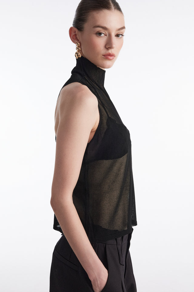 No.26 KNITTED TOP BLACK