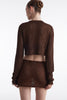 VOYAGE KNITTED CROP TOP BROWN