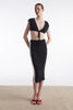 VOYAGE KNITTED MIDI SKIRT B&W