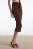 VOYAGE KNITTED MIDI SKIRT BROWN
