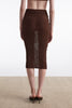 VOYAGE KNITTED MIDI SKIRT BROWN