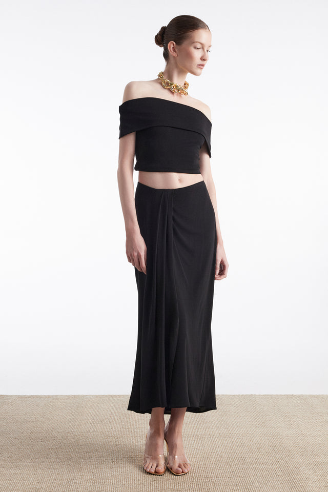 ARIA MIDI SKIRT BLACK