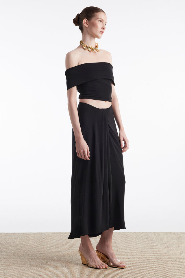 ARIA MIDI SKIRT BLACK