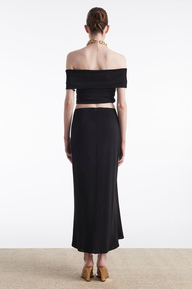 ARIA MIDI SKIRT BLACK