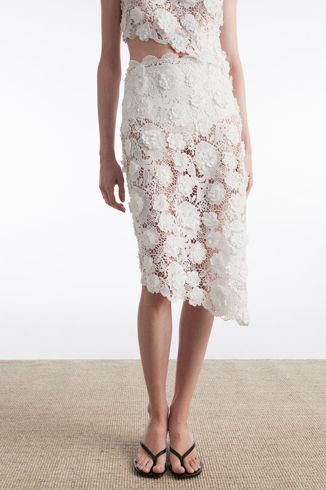 CHARLOTTE MIDI SKIRT WHITE
