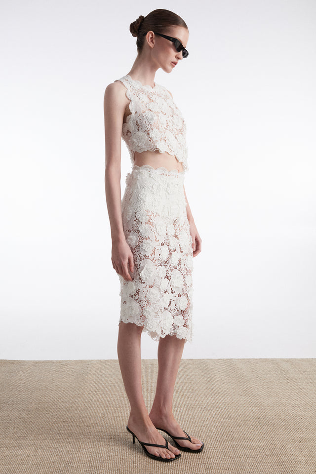 CHARLOTTE MIDI SKIRT WHITE